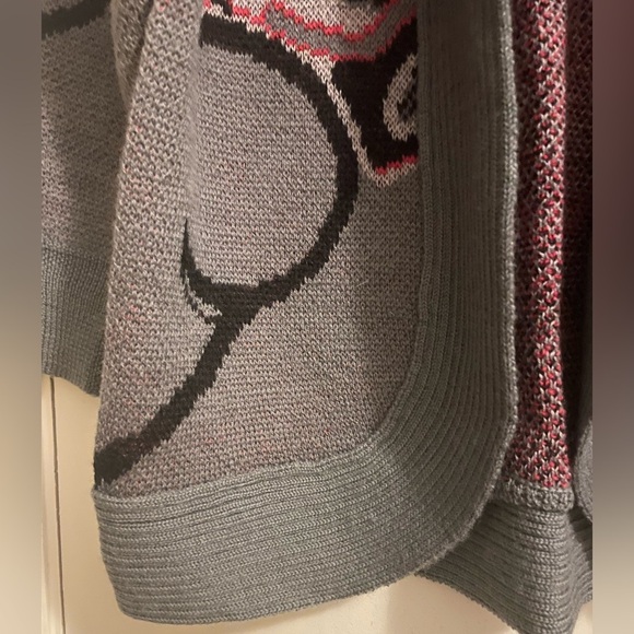 Vintage Camela 100% Wool Open Front Abstract Design Cardigan Sweater Siz… - Picture 13 of 13